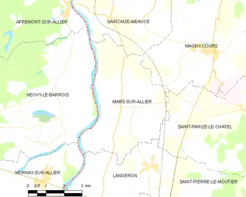 Detailkaart van de gemeente