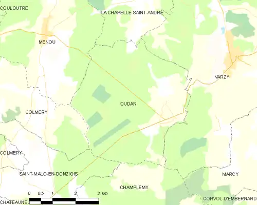 Detailkaart van de gemeente