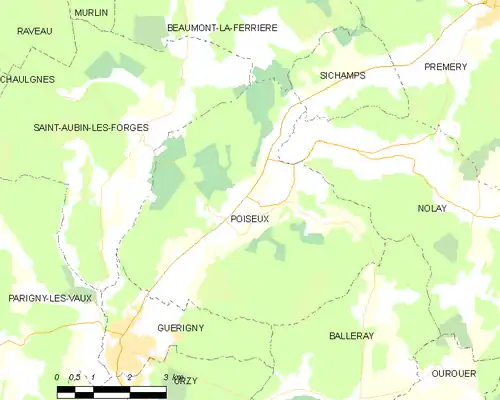 Detailkaart van de gemeente