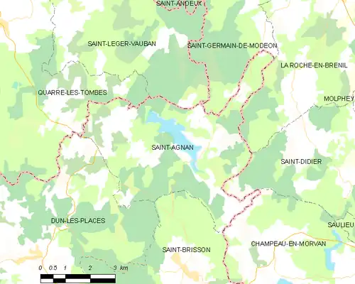 Detailkaart van de gemeente