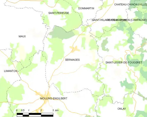 Detailkaart van de gemeente