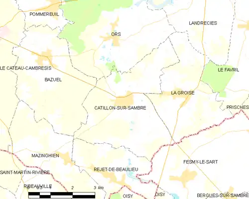 Detailkaart van de gemeente