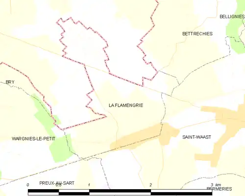 Detailkaart van de gemeente