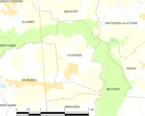 Detailkaart van de gemeente