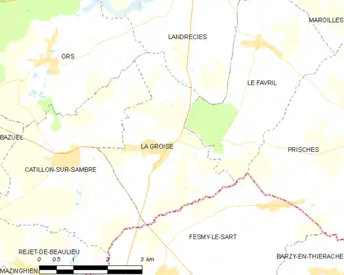 Detailkaart van de gemeente