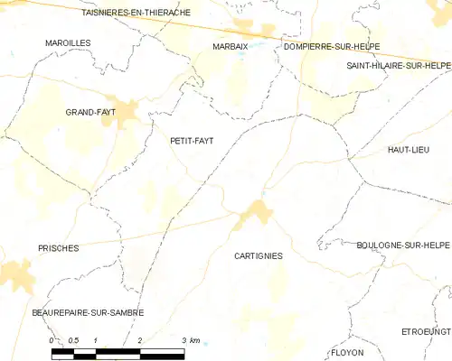 Detailkaart van de gemeente
