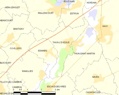 Detailkaart van de gemeente