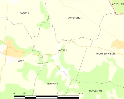 Detailkaart van de gemeente