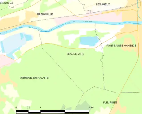 Detailkaart van de gemeente