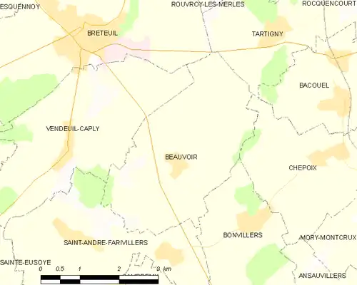 Detailkaart van de gemeente