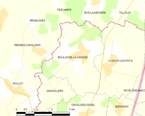 Detailkaart van de gemeente