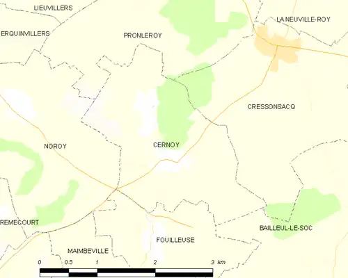 Detailkaart van de gemeente