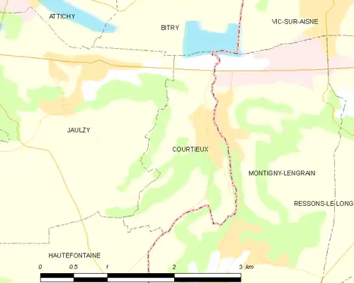 Detailkaart van de gemeente