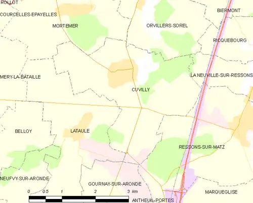 Detailkaart van de gemeente