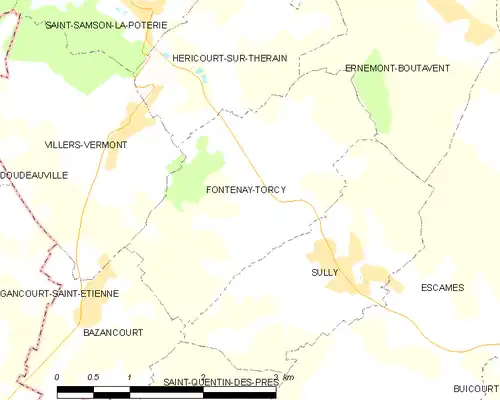 Detailkaart van de gemeente