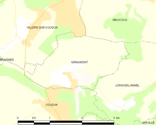 Detailkaart van de gemeente