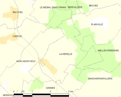 Detailkaart van de gemeente