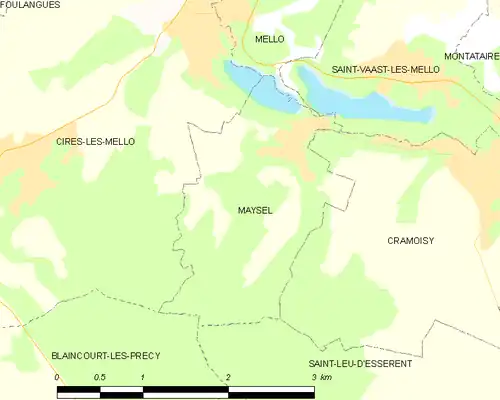 Detailkaart van de gemeente