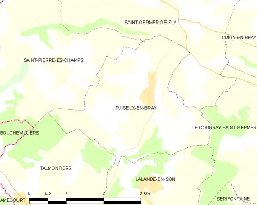 Detailkaart van de gemeente