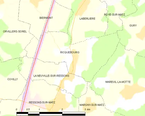 Detailkaart van de gemeente