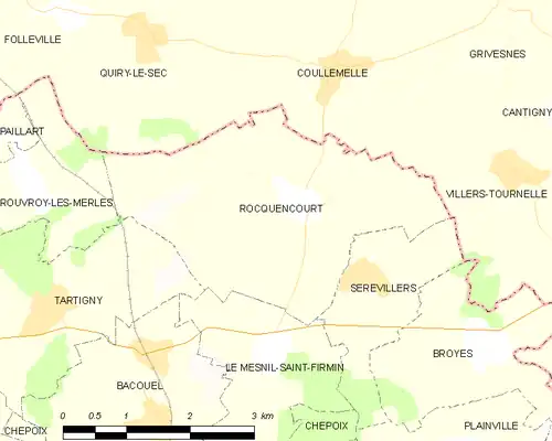 Detailkaart van de gemeente