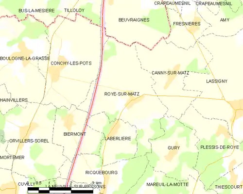 Detailkaart van de gemeente