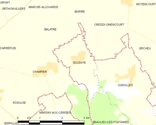 Detailkaart van de gemeente