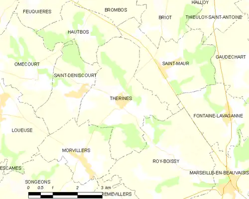 Detailkaart van de gemeente