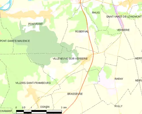 Detailkaart van de gemeente