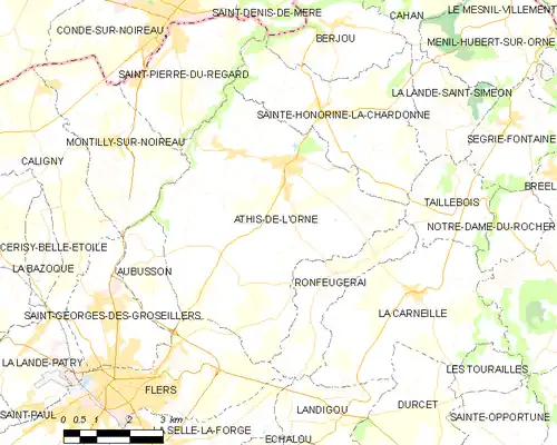 Detailkaart van de gemeente