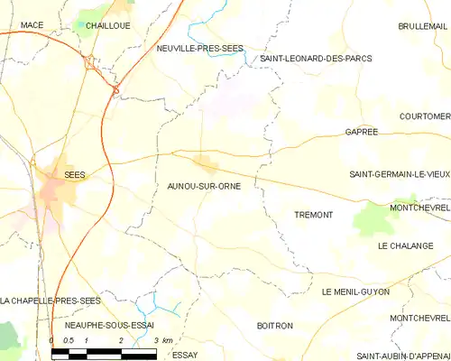 Detailkaart van de gemeente