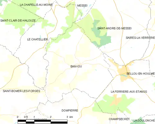 Detailkaart van de gemeente