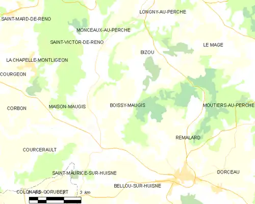 Detailkaart van de gemeente