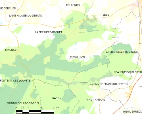 Detailkaart van de gemeente