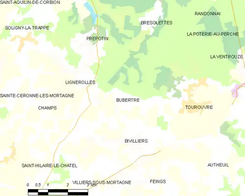 Detailkaart van de gemeente