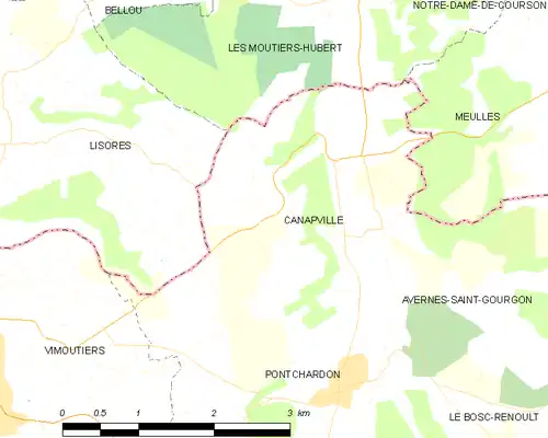 Detailkaart van de gemeente