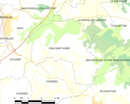 Detailkaart van de gemeente