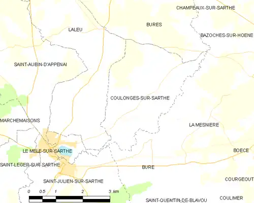 Detailkaart van de gemeente