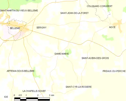 Detailkaart van de gemeente