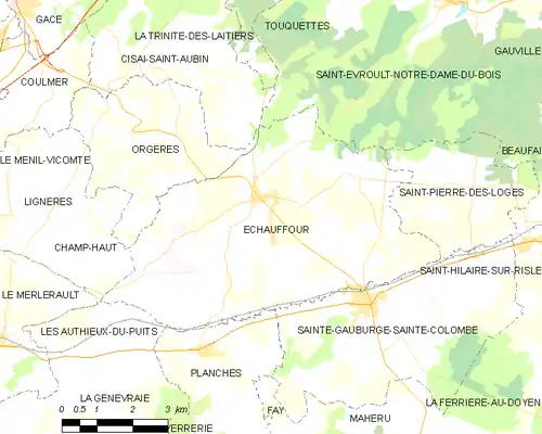 Detailkaart van de gemeente