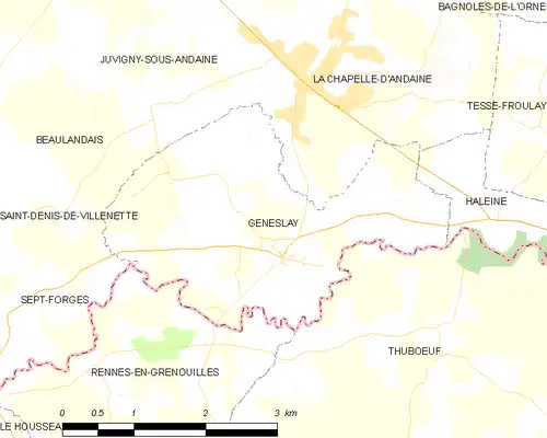 Detailkaart van de gemeente