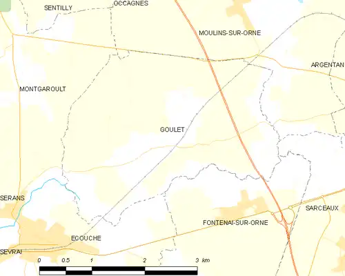 Detailkaart van de gemeente