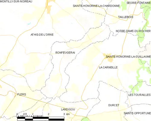 Detailkaart van de gemeente