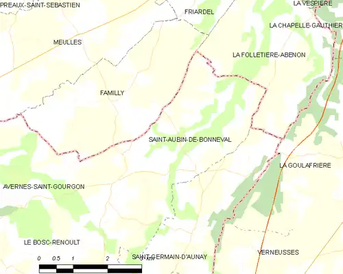 Detailkaart van de gemeente