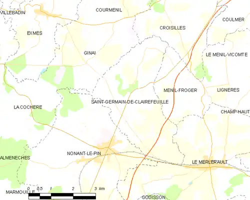 Detailkaart van de gemeente