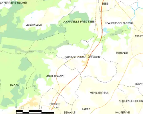 Detailkaart van de gemeente