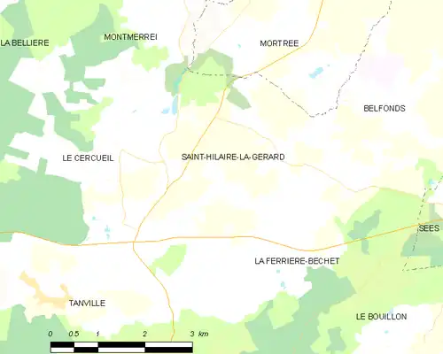 Detailkaart van de gemeente