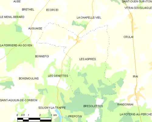 Detailkaart van de gemeente