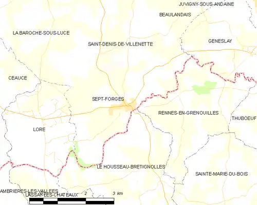 Detailkaart van de gemeente