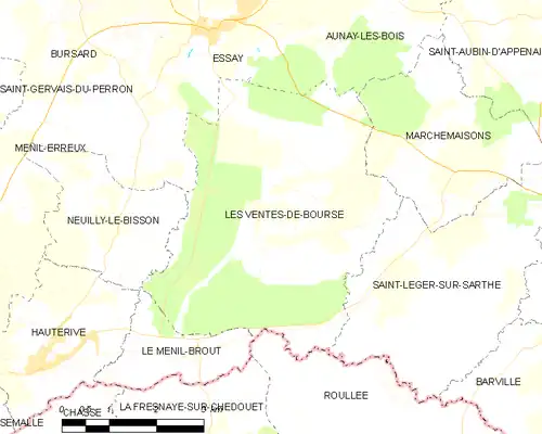 Detailkaart van de gemeente